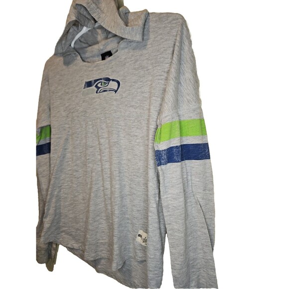 Seattle Seahawks NFL Lightweight Pullover Hoodie Gray Logo Girls Size L Large - Picture 5 of 8